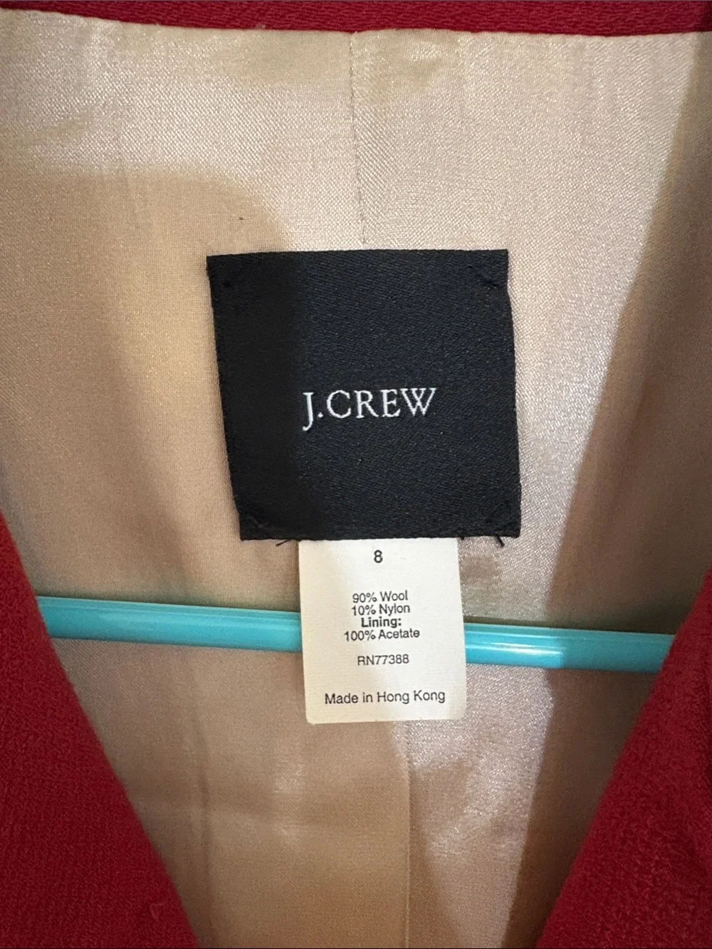 J. Crew Women's Classic Red Wool Pea Coat